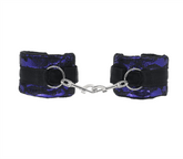 Berlin Baby Satin and Lace Bondage Wrist Cuffs - Purple - Cuffs And Restraints
